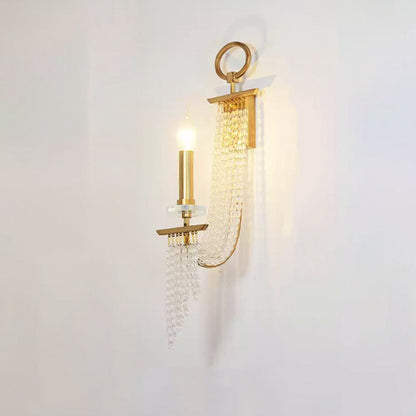 Luxury Iron Crystal Candle 1/2 Light Wall Sconce Lamp
