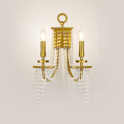 Luxury Iron Crystal Candle 1/2 Light Wall Sconce Lamp