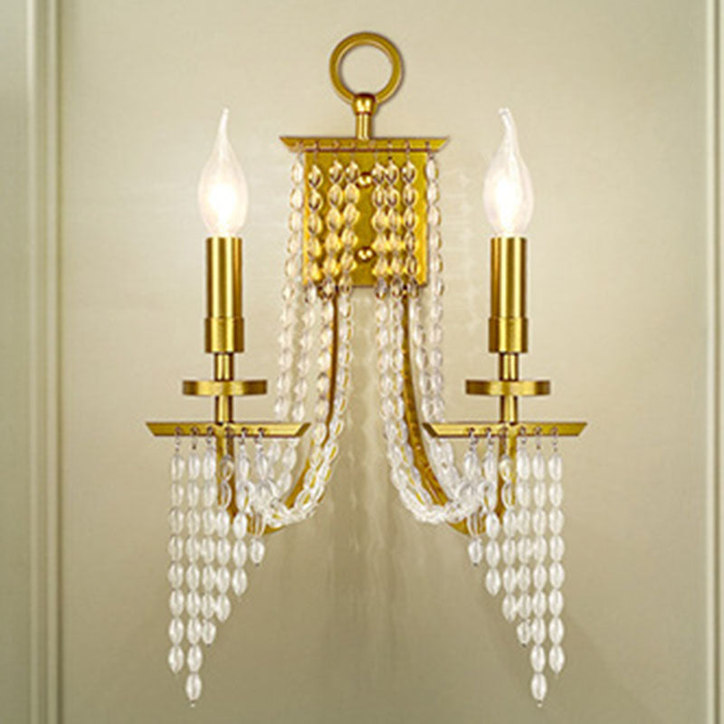 Luxury Iron Crystal Candle 1/2 Light Wall Sconce Lamp