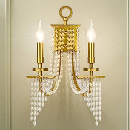Luxury Iron Crystal Candle 1/2 Light Wall Sconce Lamp