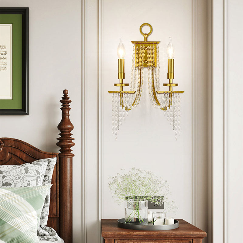 Luxury Iron Crystal Candle 1/2 Light Wall Sconce Lamp