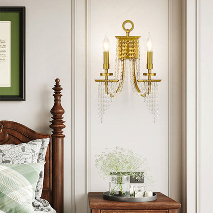 Luxury Iron Crystal Candle 1/2 Light Wall Sconce Lamp