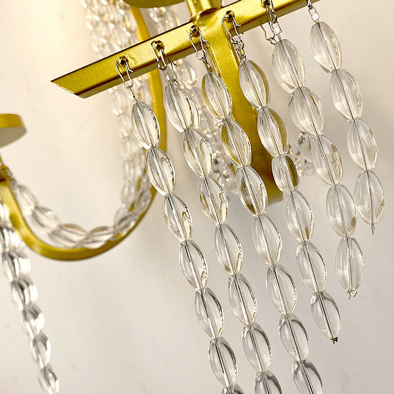 Luxury Iron Crystal Candle 1/2 Light Wall Sconce Lamp
