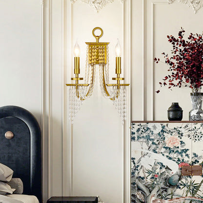 Luxury Iron Crystal Candle 1/2 Light Wall Sconce Lamp