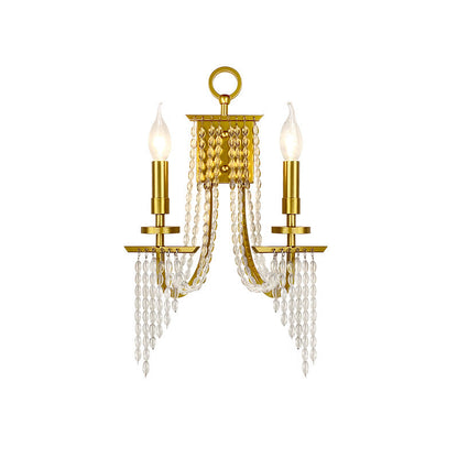 Luxury Iron Crystal Candle 1/2 Light Wall Sconce Lamp