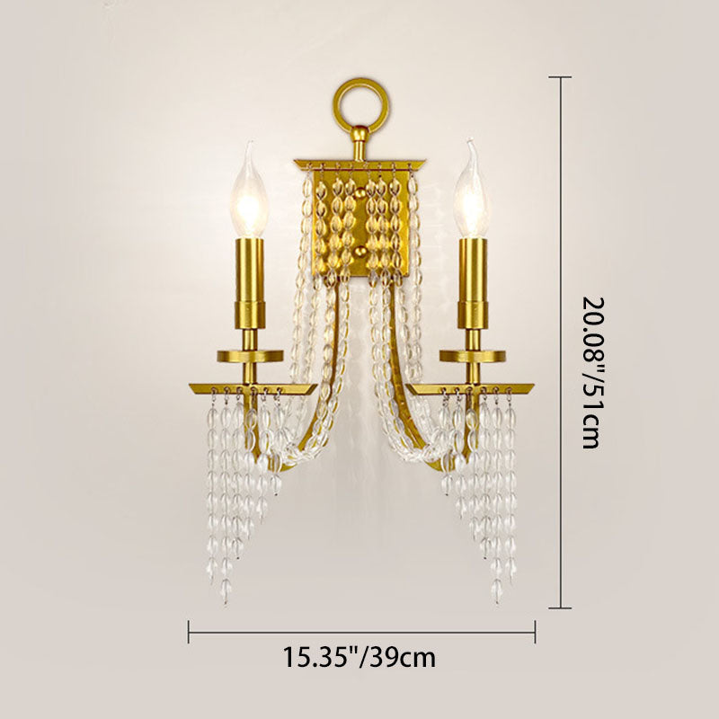 Luxury Iron Crystal Candle 1/2 Light Wall Sconce Lamp