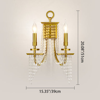 Luxury Iron Crystal Candle 1/2 Light Wall Sconce Lamp