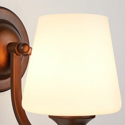 Retro Iron Glass Lantern Flower 1-Light Wall Sconce Lamp