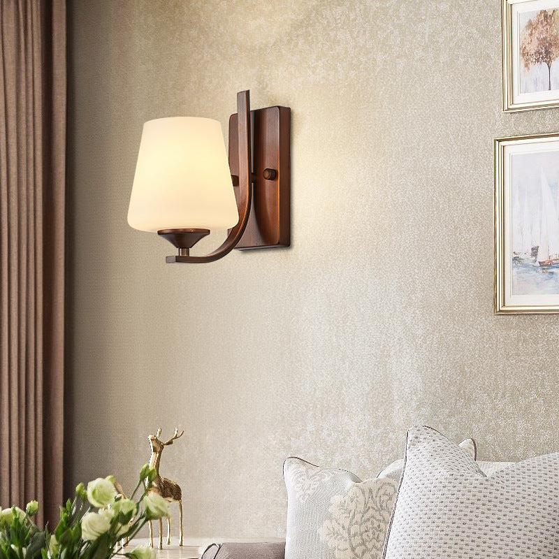 Retro Iron Glass Lantern Flower 1-Light Wall Sconce Lamp