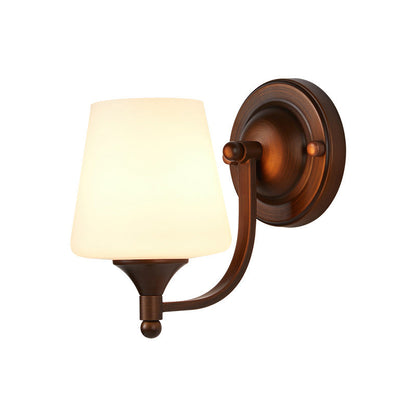 Retro Iron Glass Lantern Flower 1-Light Wall Sconce Lamp