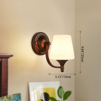 Retro Iron Glass Lantern Flower 1-Light Wall Sconce Lamp