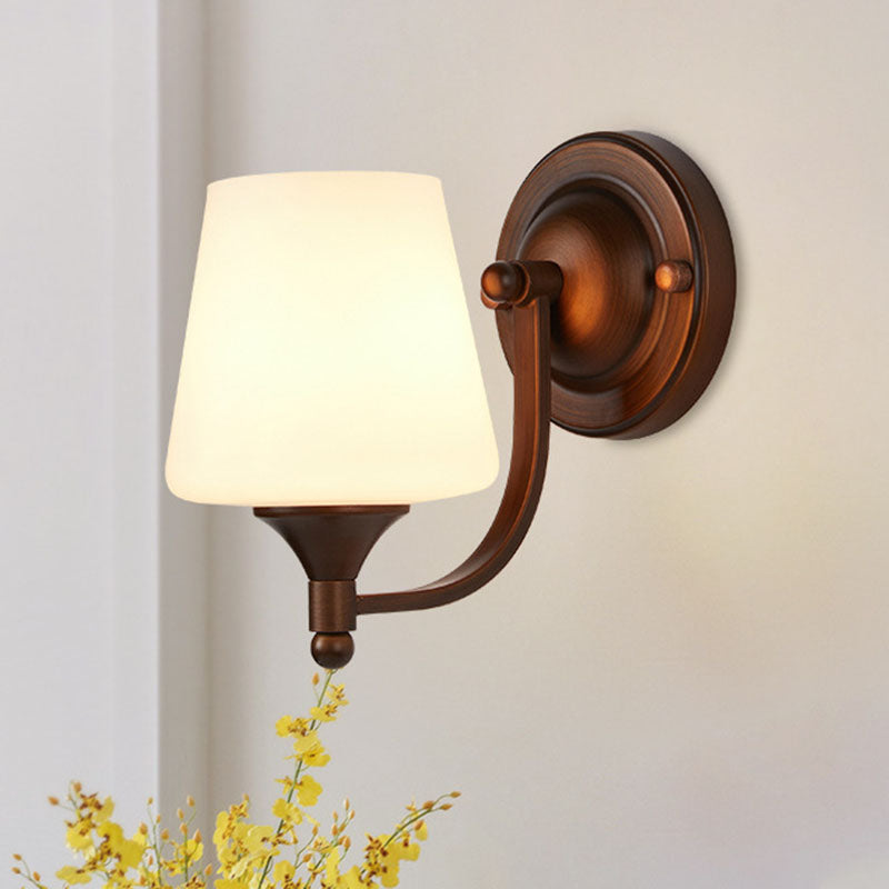 Retro Iron Glass Lantern Flower 1-Light Wall Sconce Lamp