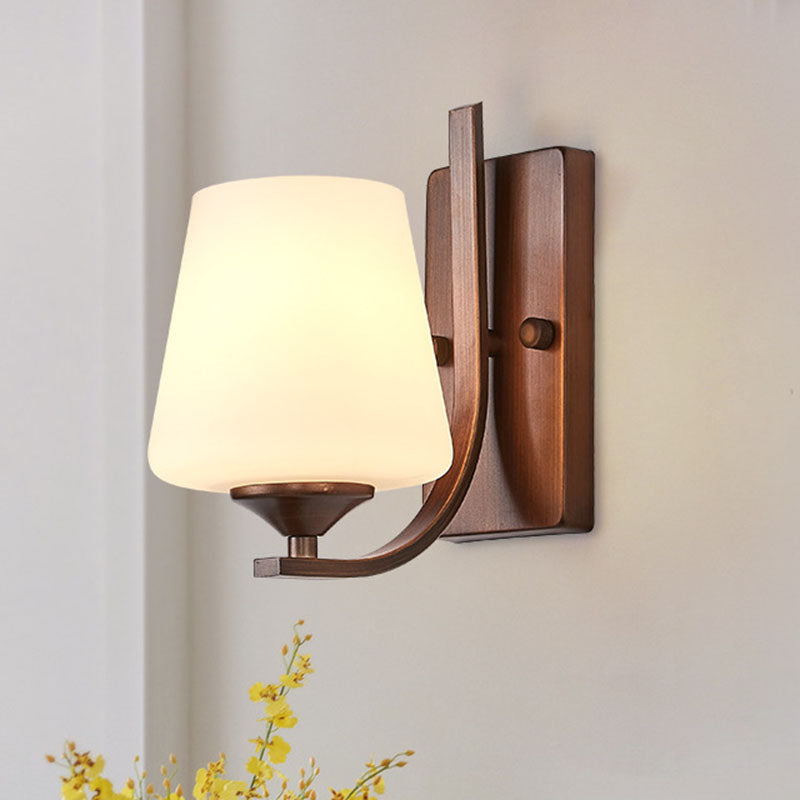 Retro Iron Glass Lantern Flower 1-Light Wall Sconce Lamp