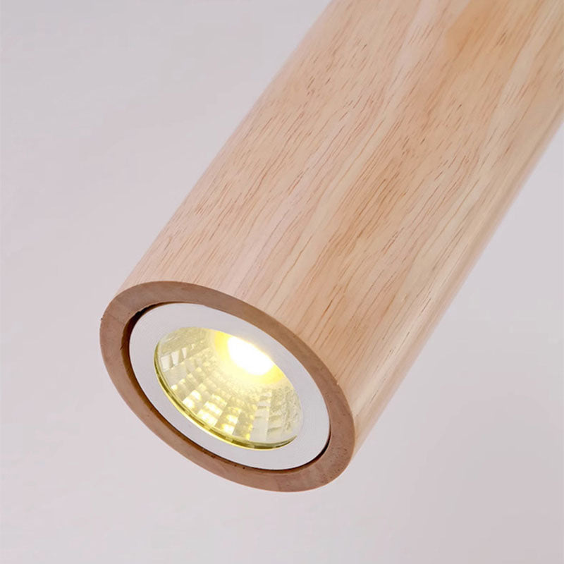 Modern Minimalist Oak Glass Cylinder LED Wall Sconce Lamp