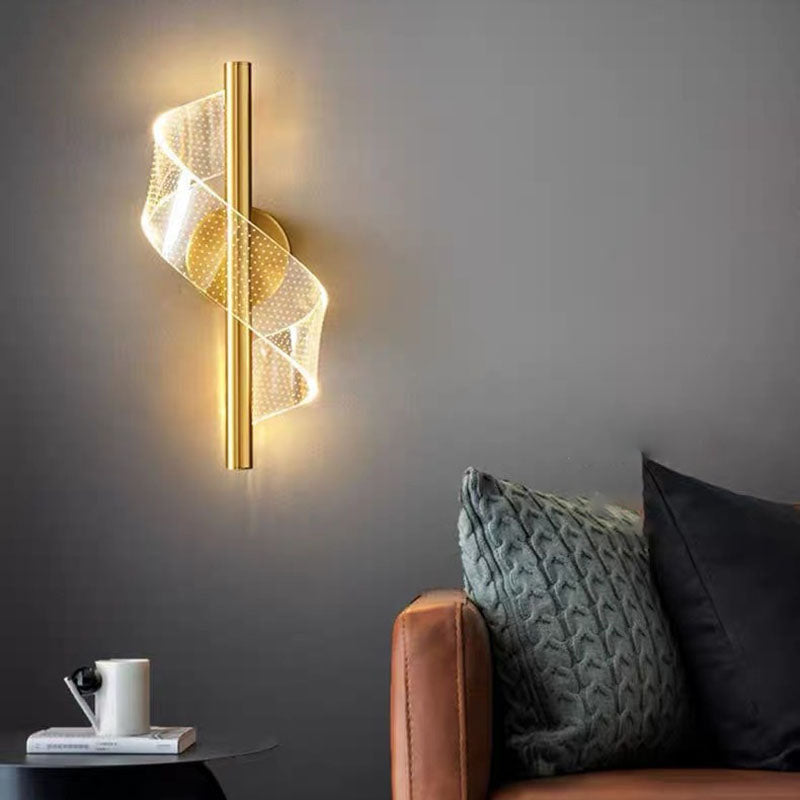 Scandinavian Iron Acrylic Linear LED Wall Sconce Lamp