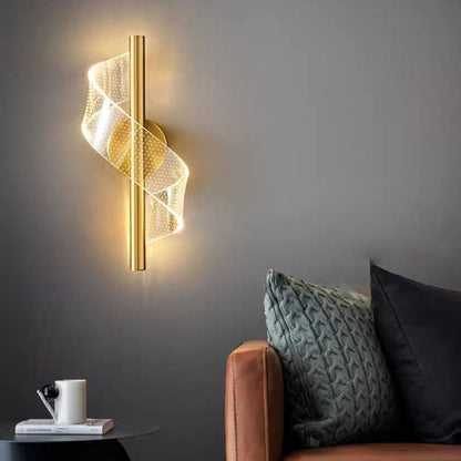 Scandinavian Iron Acrylic Linear LED Wall Sconce Lamp