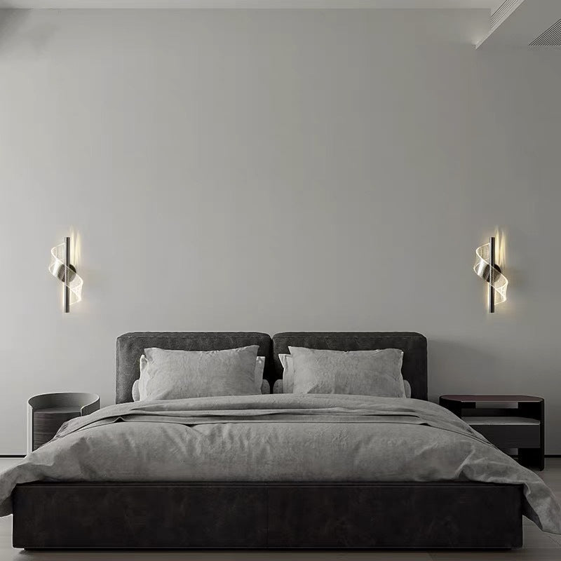 Scandinavian Iron Acrylic Linear LED Wall Sconce Lamp