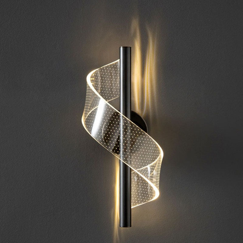 Scandinavian Iron Acrylic Linear LED Wall Sconce Lamp