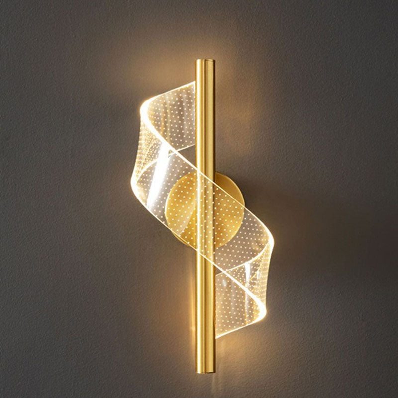 Scandinavian Iron Acrylic Linear LED Wall Sconce Lamp