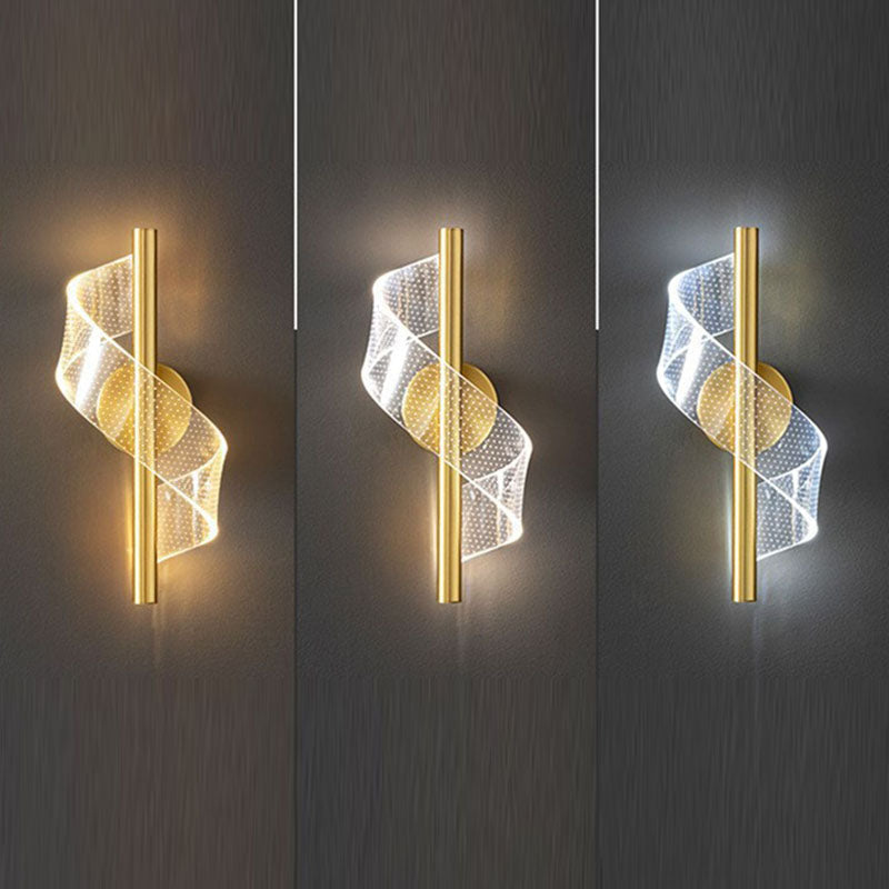 Scandinavian Iron Acrylic Linear LED Wall Sconce Lamp