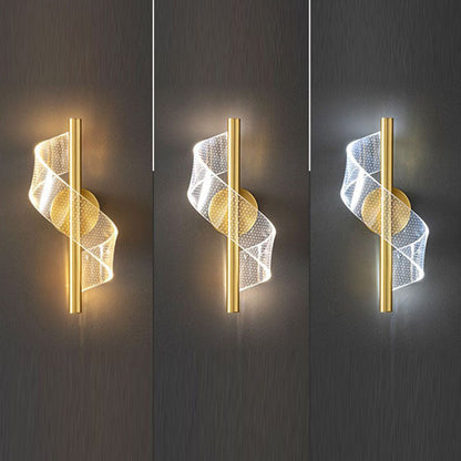 Scandinavian Iron Acrylic Linear LED Wall Sconce Lamp