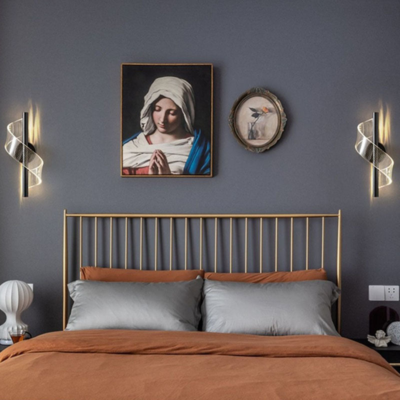 Scandinavian Iron Acrylic Linear LED Wall Sconce Lamp