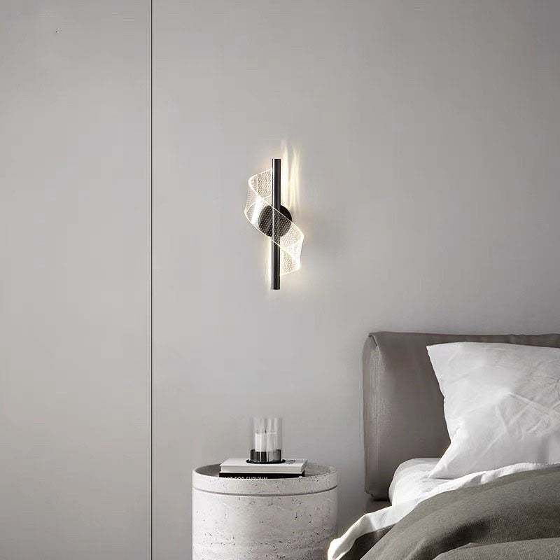 Scandinavian Iron Acrylic Linear LED Wall Sconce Lamp