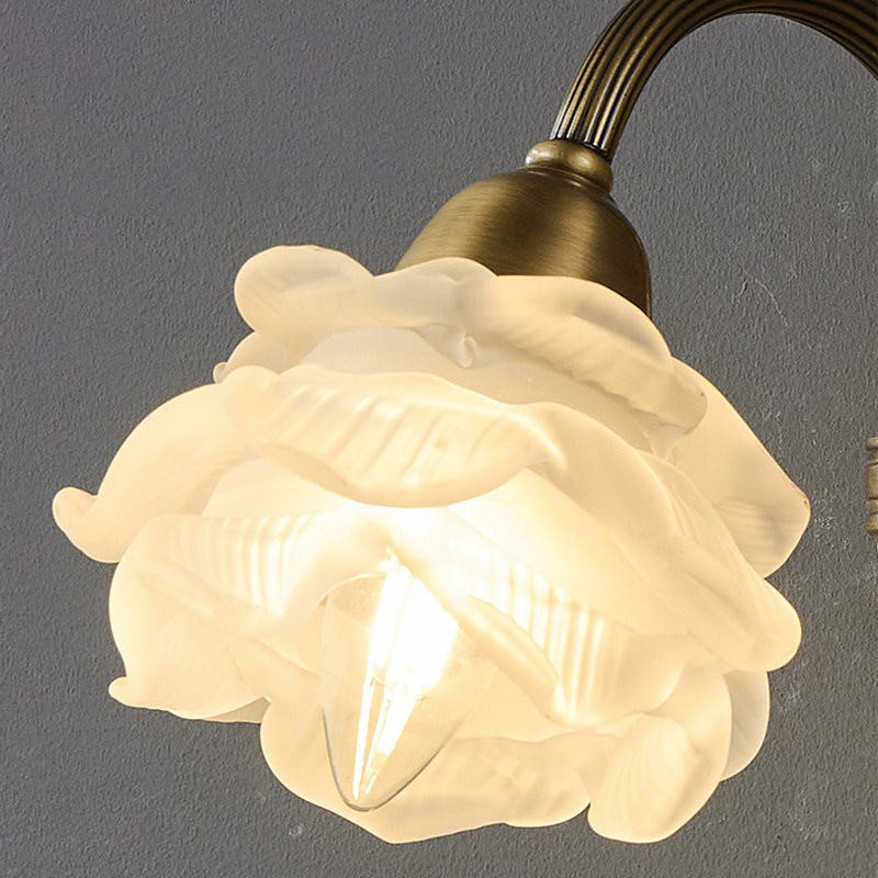 Luxury Copper Glass Flower 1/2 Light Wall Sconce Lamp