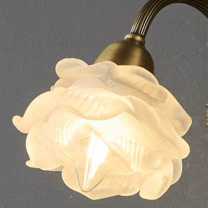 Luxury Copper Glass Flower 1/2 Light Wall Sconce Lamp