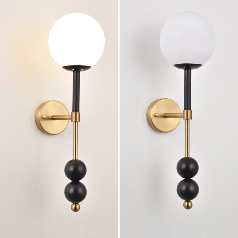 French Iron Glass Linear 1-Light Wall Sconce Lamp
