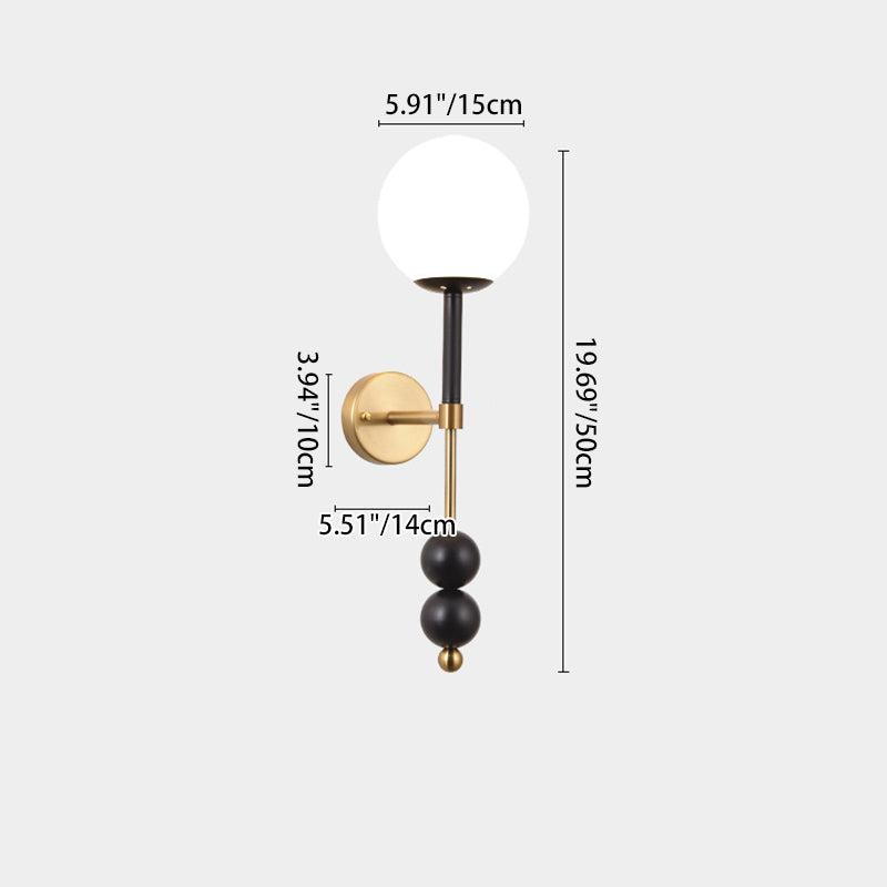 French Iron Glass Linear 1-Light Wall Sconce Lamp