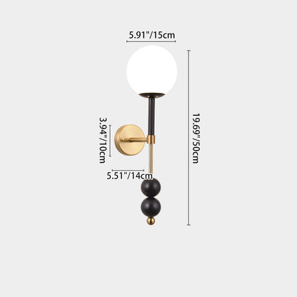 French Iron Glass Linear 1-Light Wall Sconce Lamp