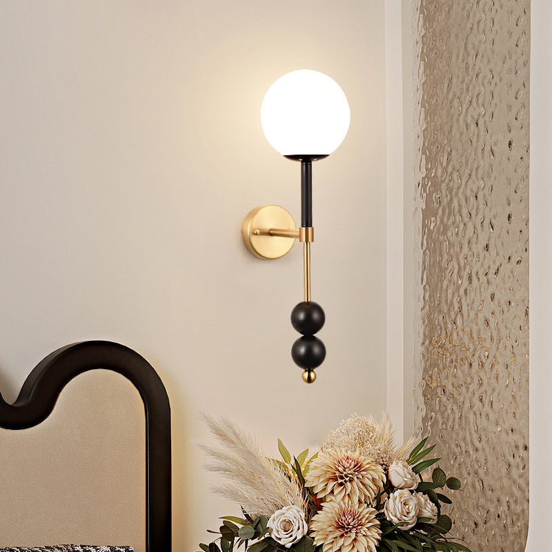 French Iron Glass Linear 1-Light Wall Sconce Lamp