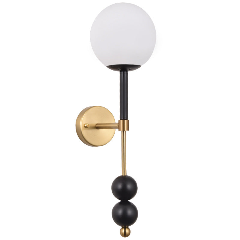 French Iron Glass Linear 1-Light Wall Sconce Lamp