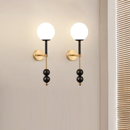 French Iron Glass Linear 1-Light Wall Sconce Lamp