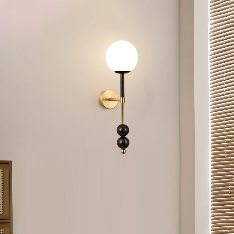 French Iron Glass Linear 1-Light Wall Sconce Lamp