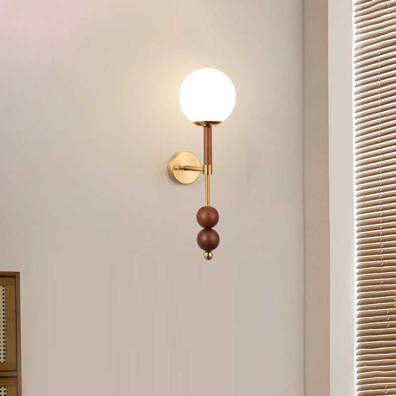 French Iron Glass Linear 1-Light Wall Sconce Lamp