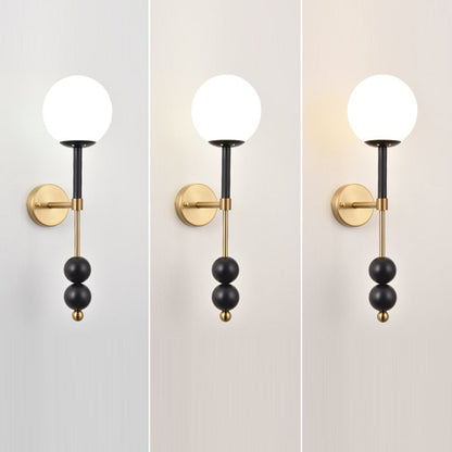 French Iron Glass Linear 1-Light Wall Sconce Lamp