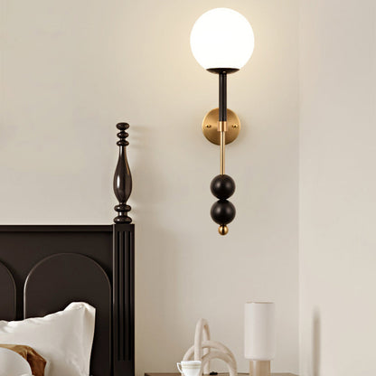 French Iron Glass Linear 1-Light Wall Sconce Lamp