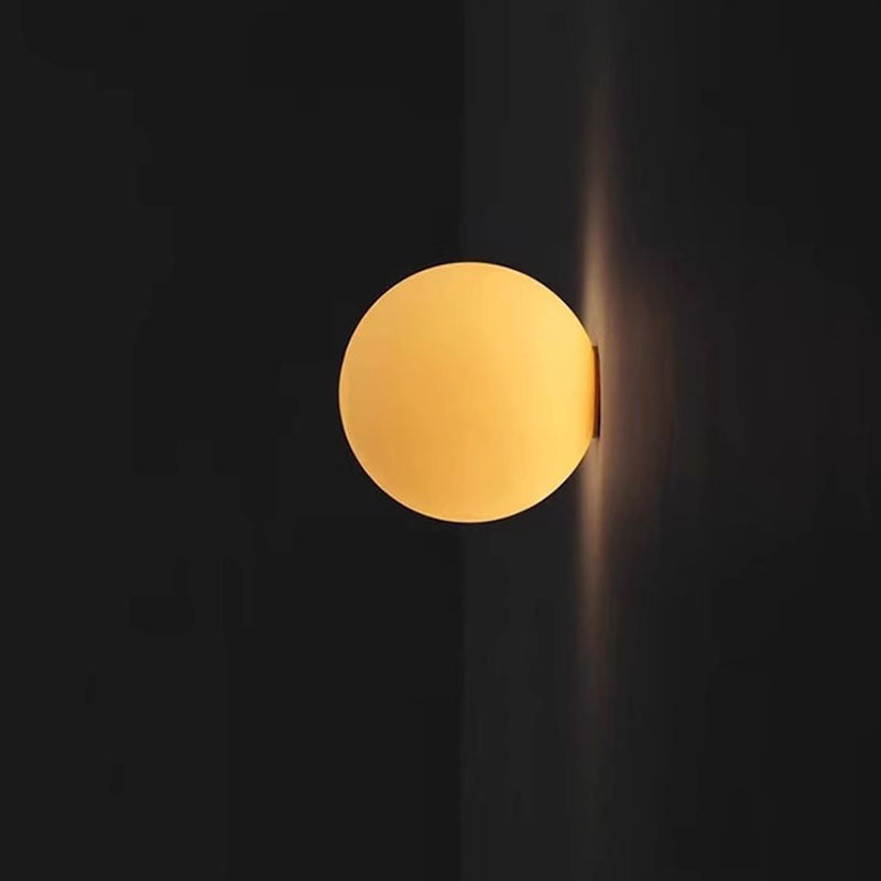Modern Minimalist Metal Glass Ball 1-Light Wall Sconce Lamp