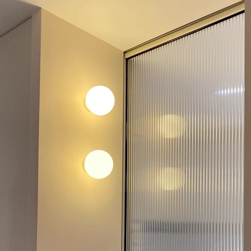 Modern Minimalist Metal Glass Ball 1-Light Wall Sconce Lamp