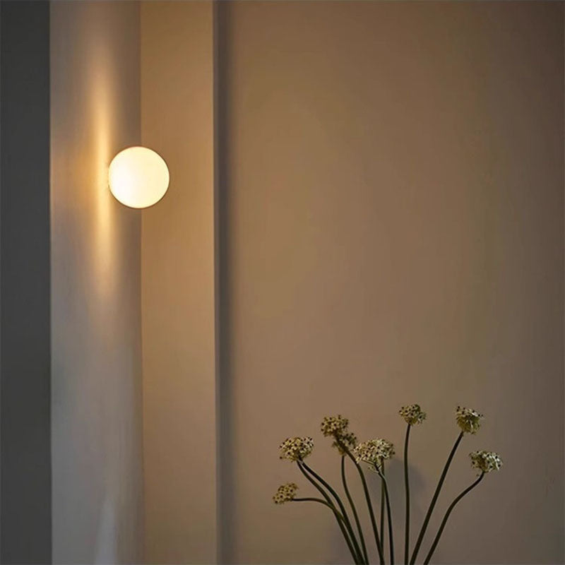 Modern Minimalist Metal Glass Ball 1-Light Wall Sconce Lamp