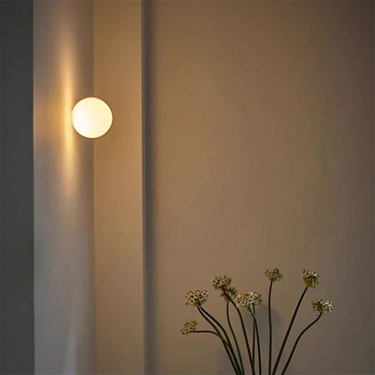 Modern Minimalist Metal Glass Ball 1-Light Wall Sconce Lamp