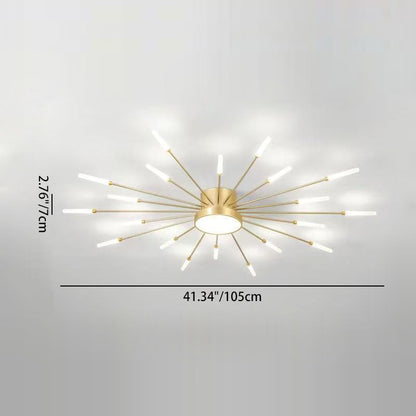 Contemporary Aluminum Iron Ceiling Light