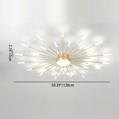 Contemporary Aluminum Iron Ceiling Light