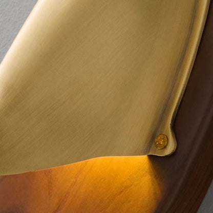 Scandinavian Copper Ash Wood Round 1-Light Wall Sconce Lamp