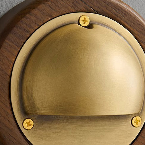Scandinavian Copper Ash Wood Round 1-Light Wall Sconce Lamp