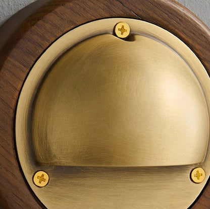 Scandinavian Copper Ash Wood Round 1-Light Wall Sconce Lamp