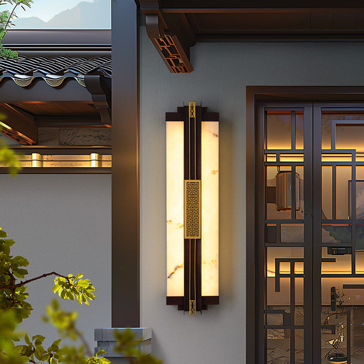 Chinese Marble Pattern Linear LED Wall Sconce Lamp