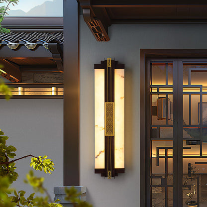 Chinese Marble Pattern Linear LED Wall Sconce Lamp